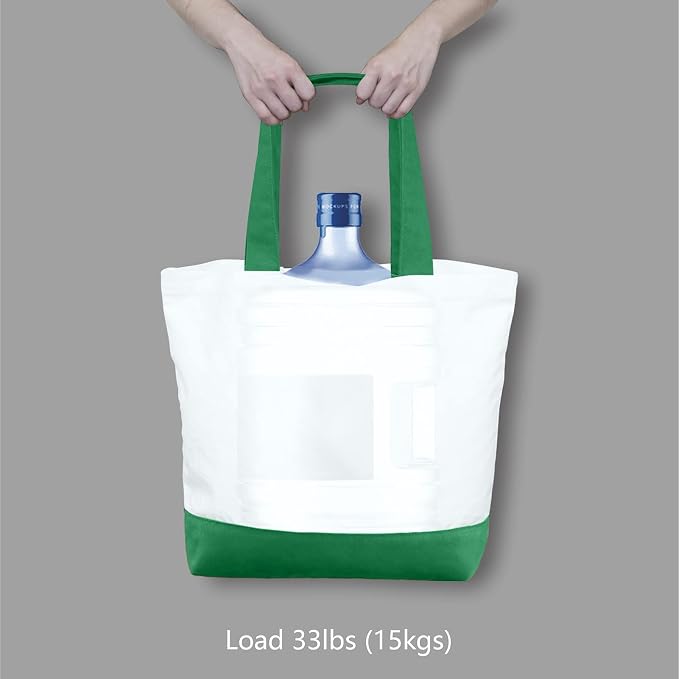 TOPDesign 1-Pack Super Strong Large 12oz Cotton Canvas Tote Bag, Reusable Grocery Shopping Cloth Bag, Fashionable Two-Tone Tote for Crafts, DIY Your Creative Designs - Image 6