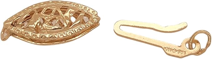 14K Solid Yellow Gold Marquise Filigree Safety Clasp, 16MM by CRAFT WIRE | 1pc, 14K Solid Yellow Gold Marquise Filigree Clasp, Gold Clasp for Pearl or Bead Strands, Connector for Jewelry Made in USA - Image 9