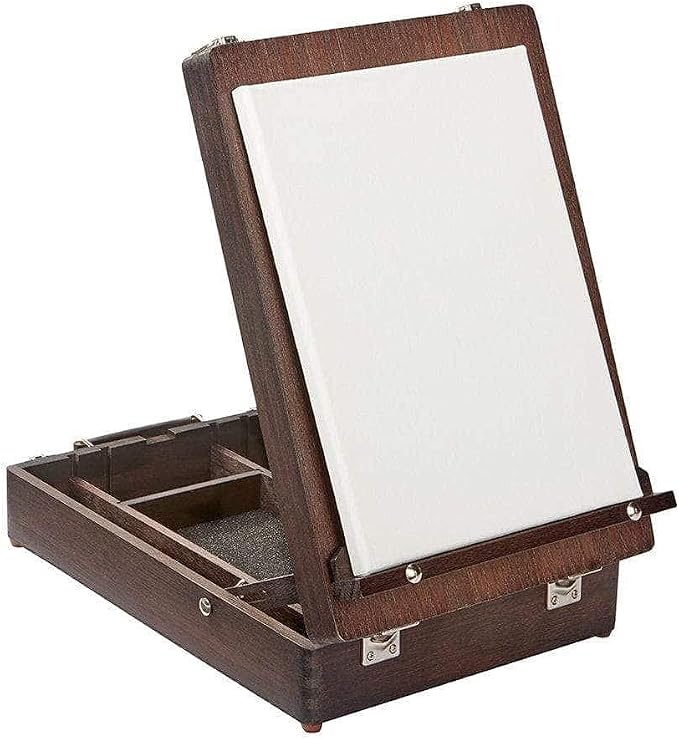 KINGART Adjustable Wood Table Sketchbox Easel, Premium Beechwood Espresso Stain - Portable Artist Desktop Storage Case, Hold All Supplies - Image 5