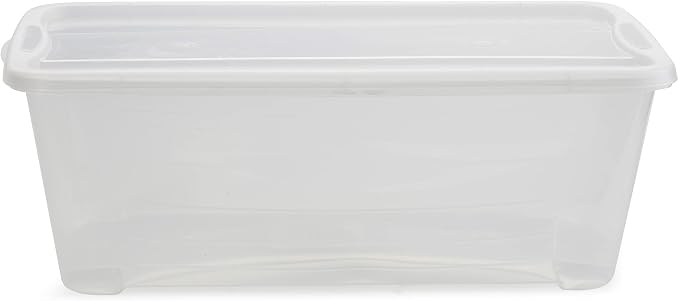 Life Story 6 Liter Shoe, Accessory, and Closet Plastic Storage Box Multi-Purpose Lidded Stacking Tote Containers, Clear (160 Pack) - Image 5