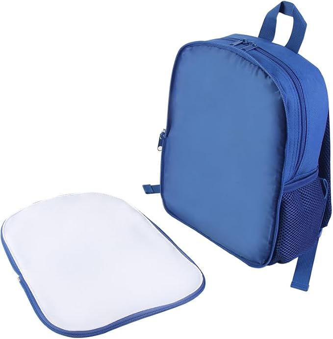 4PCS Kids White Blank Backpack for Heat Transfer Printing, Custom Personalized Sublimation Backpack 12 Inch Toddler Bookbag for Daycare, Preschool & Kindergarten Boy Girl(Blue) - Image 4