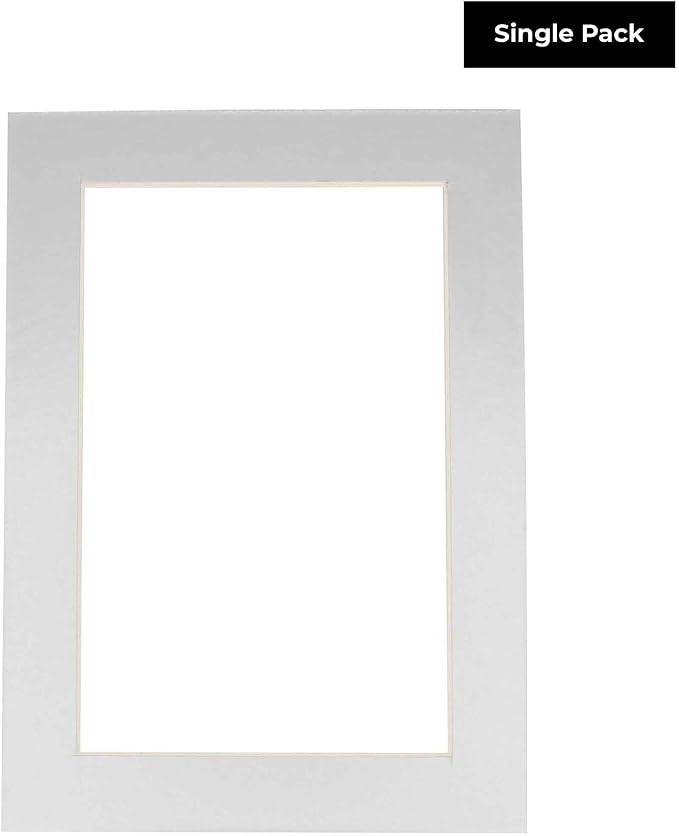 5x7 Mat for 8x10 Frame - Precut Mat Board Acid-Free Metallic Silver 5x7 Photo Matte Made to Fit a 8x10 Picture Frame, Premium Matboard for Family Photos, Show Kits, Art, Picture Framing, Pack of 1 Mat - Image 2