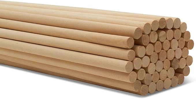 Dowel Rods Wood Sticks Wooden Dowel Rods - 1/2 x 24 Inch Unfinished Hardwood Sticks - for Crafts and DIYers - 100 Pieces by Woodpeckers by Woodpeckers