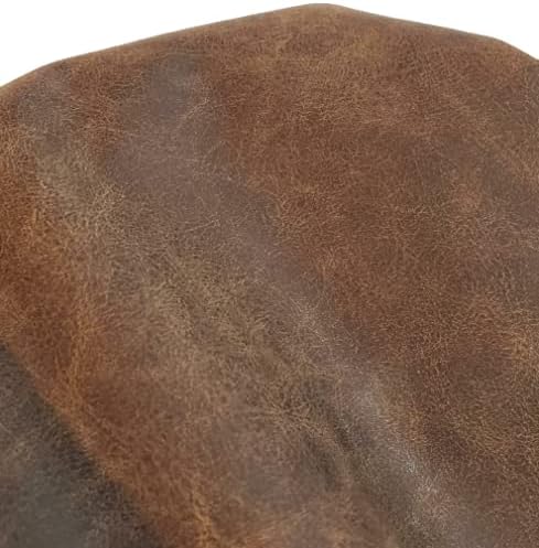 NAT Leathers | Brown Distressed 2 Tone Oily Faux Vegan Leather PU (Peta Approved Vegan) | 1 Yard 36 inch x 54 inch Cut by Yard Pleather 0.9 mm Upholstery | Brown Crazy Horse Distress 36"X54" by NATLeathers
