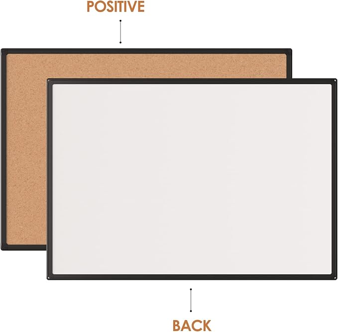 2-Pack Cork Board Bulletin Board 20 x 30, Black Aluminium Framed Corkboard, Office Board for Wall Cork, Large Wall Mounted Notice Pin Board with 32 Push Pins for School, Home & Office - Image 8