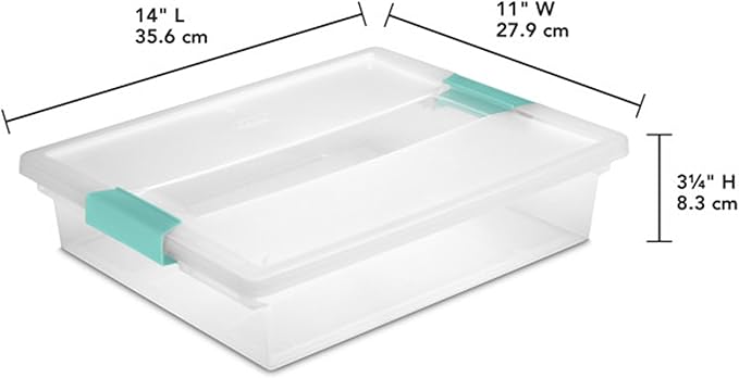 Sterilite Clip Box, Stackable Clear Plastic Bins- Large, 6-Pack | Storage Containers with Latching Lids for Writing, Arts or Crafts Supplies - Home, Office, Classroom & Workshop Organization - Image 3