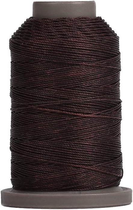 WUTA Leather Sewing Round Waxed Thread New 90 Meter Polyester Hand Sewing Line for Leather Work Cord Tool DIY (Chocolate, 0.55mm) by WUTA