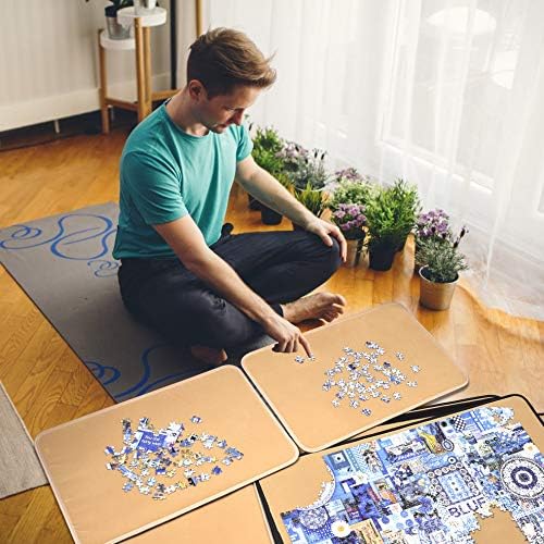 1500 Pieces Jigsaw Puzzle Board, Portable Puzzle Board, 25"×35.43" Jigsaw Puzzle Table Board, Puzzle Keeper Puzzle Caddy with Sorting Trays & Detachable Board,Non-Slip Surface - Image 6