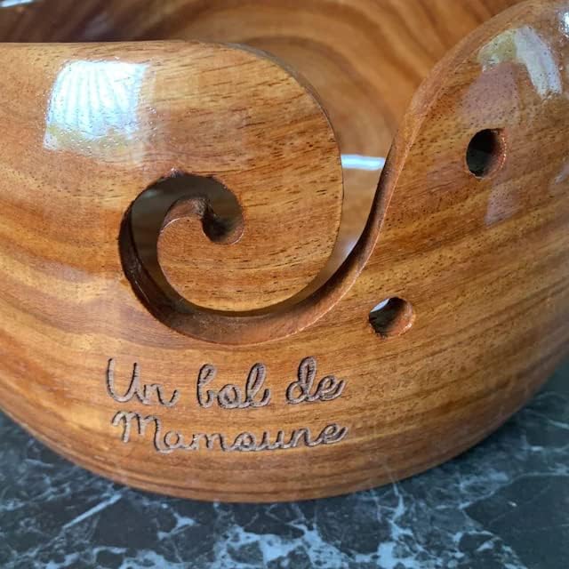 Personalized Rosewood Yarn Bowl – Wooden Knitting & Crochet Organizer for Tangle-Free Yarn | Handcrafted Storage Holder & Dispenser | Custom Engraved Gift for Crafters & Lovers - Image 7