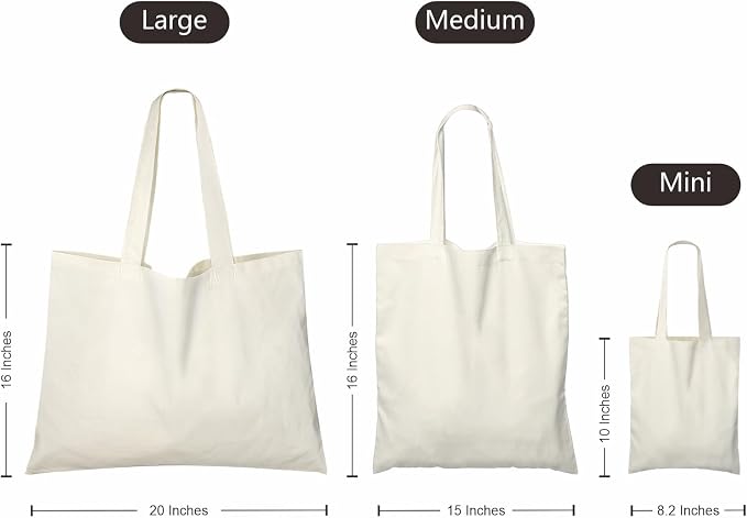 NPBAG 25 Pack 20'' X 16'' Large Natural Cotton Tote Bags, Lightweight Blank Bulk Cloth Bags with 1pc of PTFE Teflon Sheet - Image 5