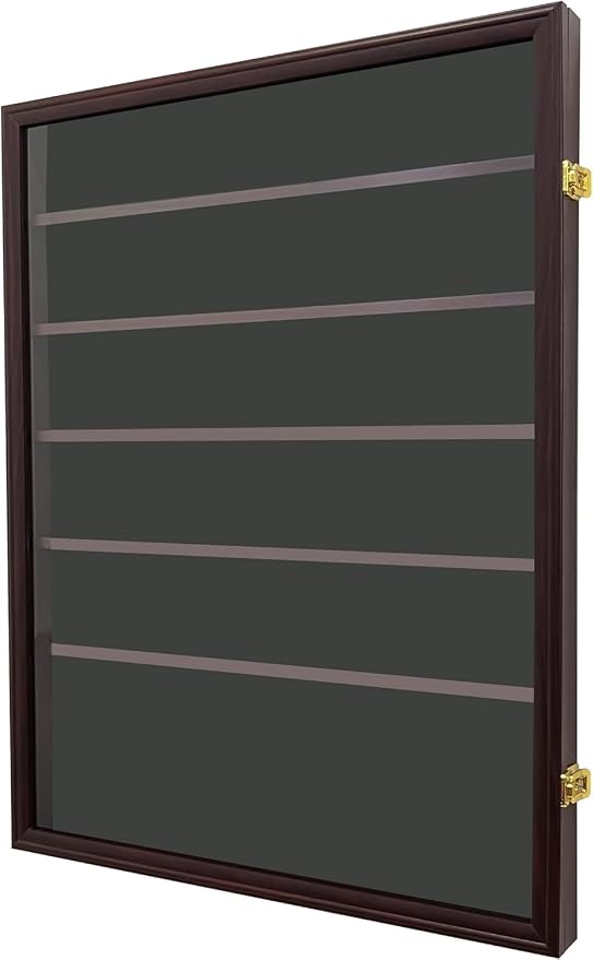 Wooden Coin Slab Display Case (5+1 Rows, Walnut) | Wall Mounted Lockable Cabinet Frame for PCGS NGC Graded Coins, Medals, Badges & Sport Trading Cards Storage - Image 2
