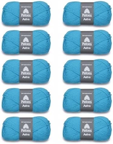 Patons Astra Hot Blue Yarn - 10 Pack of 1.75oz/50g - Acrylic - 3 DK - 161 Yards - Knitting/Crochet by Patons+Yarns
