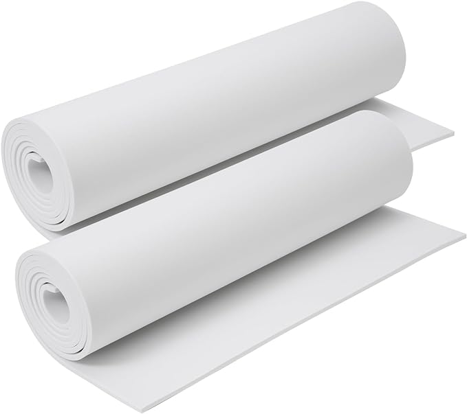 AMZQNART 2Pcs EVA Foam 5mm, Cosplay Foam Roll 16 x 59in (6.5sqft) White, Suitable for Large Foam Cosplay Modeling, DIY Projects, Crafts, Ultra High Density 90 kg/m3. | High Density, High stability, Craft Armor and Weapons, Halloween Costumes, Christmas... by AMZQNART