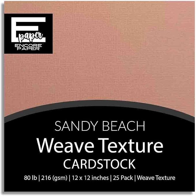 SANDY BEACH—12x12 Textured Cardstock | 80lb Textured Brown/Tan Scrapbook Paper | Premium Cardstock for Cricut Cutting | 25 Sheets by EncorePaper