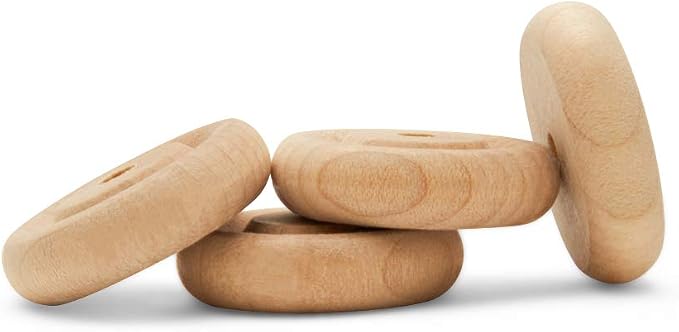Classic Mini Wooden Wheels, Great for Crafts Too, 7/8 Inch Diameter, 1/4 Inch Thick, 1/8 Inch Hole, Pack of 50, by Woodpeckers by Woodpeckers