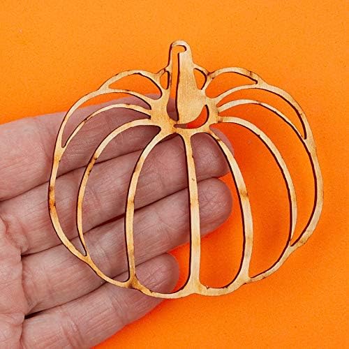 12 Unfinished Wood Pumpkin Cutouts – Made in USA Fall & Halloween Shapes | for Autumn Crafts, Thanksgiving DIY Projects & Seasonal Decorations 3‑1/4" W x 3" H - Image 2