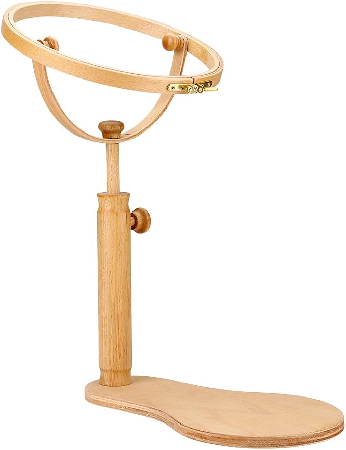 Embroidery Stand Hoop, Rotated Wood Cross Stitch Stand, Adjustable Embroidery Hoop Holder, Perfect for Craft Needlework,Tough and - Image 9