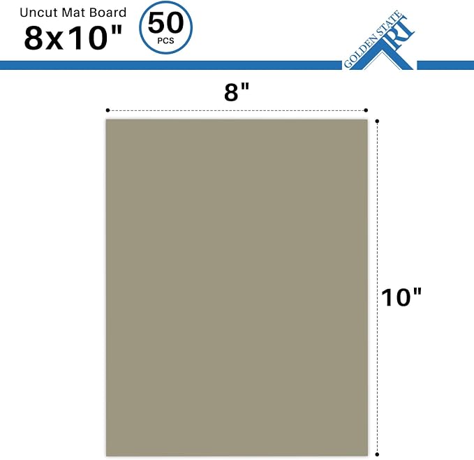 Golden State Art 8x10 Uncut Mat Boards, 50 Pack Assorted Color Matboards | 4-Ply Thickness Uncut Mats Backing for Prints, Framing Backing, DIY Projects, Presentation Boards, Art Crafts - Image 2