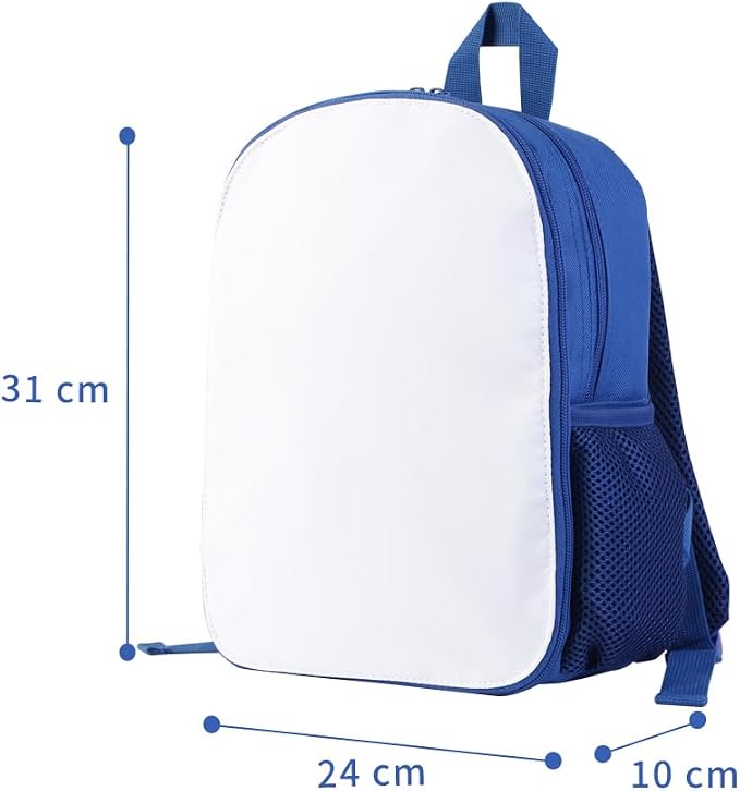 4PCS Kids White Blank Backpack for Heat Transfer Printing, Custom Personalized Sublimation Backpack 12 Inch Toddler Bookbag for Daycare, Preschool & Kindergarten Boy Girl(Blue) - Image 2