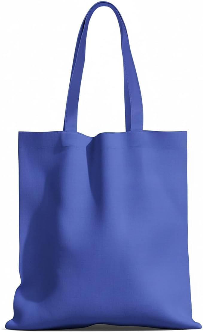 1 Pack Canvas Tote Bags With Handle, Canvas Shopping Bag, Blue | 14 x 15-inch Natural Canvas Bags for Work, DIY, Shopping by MOLOVACase
