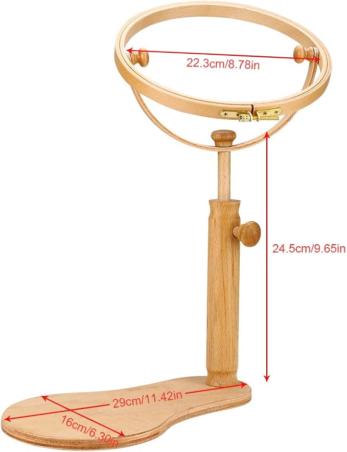 Embroidery Stand Hoop, Rotated Wood Cross Stitch Stand, Adjustable Embroidery Hoop Holder, Perfect for Craft Needlework,Tough and - Image 7
