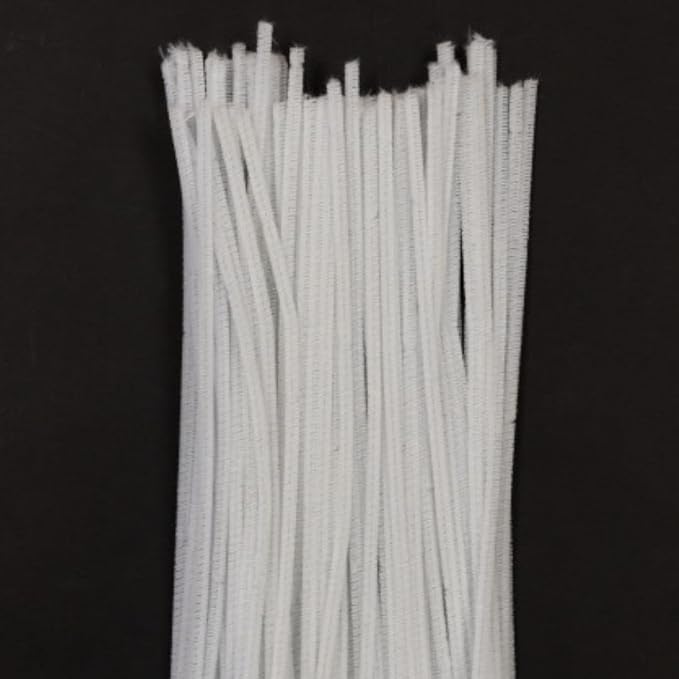 Creativity Street Jumbo Chenille Stems, 12" x 6 mm, Craft Pipe Cleaners, White, Pack of 100, Case of 12 Packs, 1200 Chenille Stems Total - Image 6