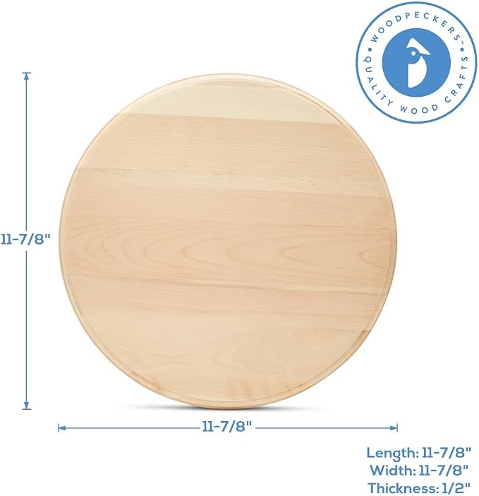 Unfinished Wooden Circles 12 inch, Pack of 2 Round Wood Plaques Unfinished Wood Circles for Crafts Charcuterie Board by Woodpeckers - Image 4