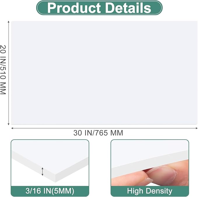 24 Pack White Foam Board 20" x 30", 3/16" (5MM) Thick Board Poster Acid-Free Foam Core, Double Sided Foamboard Sheets for Projects, Art, Craft, Presentations and Wedding Signage - Image 2