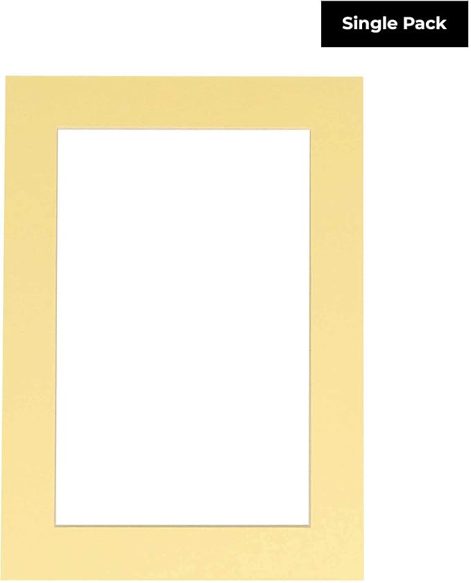 8.5x11 Mat for 11x14 Frame - Precut Mat Board Acid-Free Soft Yellow 8.5x11 Photo Matte For a 11x14 Picture Frame, Premium Matboard for Family Photos, Show Kits, Art, Picture Framing, Pack of 1 Mat - Image 2