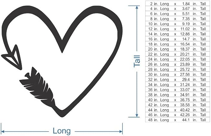 Jess and Jessica Wooden Heart Arrow Wall Art 16 Inches Long – Home Decor Accent for Wall Hanging and DIY Crafts, Unfinished MDF Heart Wood Cutouts for Living Room, Bedroom or Romantic Style Decor - Image 3