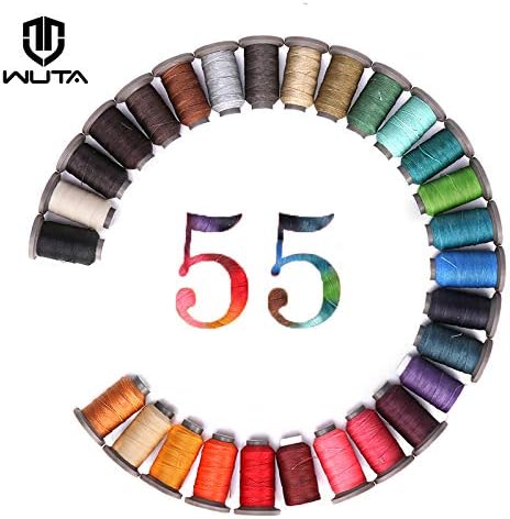 WUTA Leather Sewing Round Waxed Thread New 90 Meter Polyester Hand Sewing Line for Leather Work Cord Tool DIY (Burgundy, 0.55mm) - Image 3