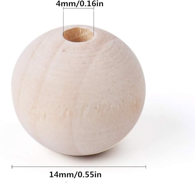 300Pcs Natural Wooden Beads DIY Unfinished Wood Ball Handmade Round Necklace for Making Jewelry Bracelet Crafts Decorations - Image 2