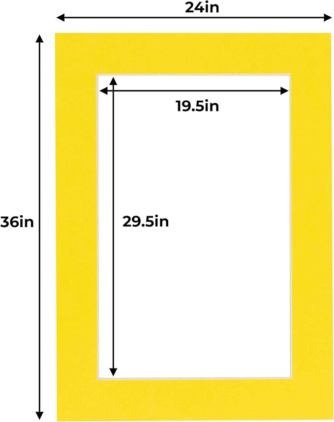 20x30 Mat for 24x36 Frame - Precut Mat Board Acid-Free Yellow 20x30 Photo Matte Made to Fit a 24x36 Picture Frame, Premium Matboard for Family Photos, Show Kits, Art, Picture Framing, Pack of 1 Mat - Image 4