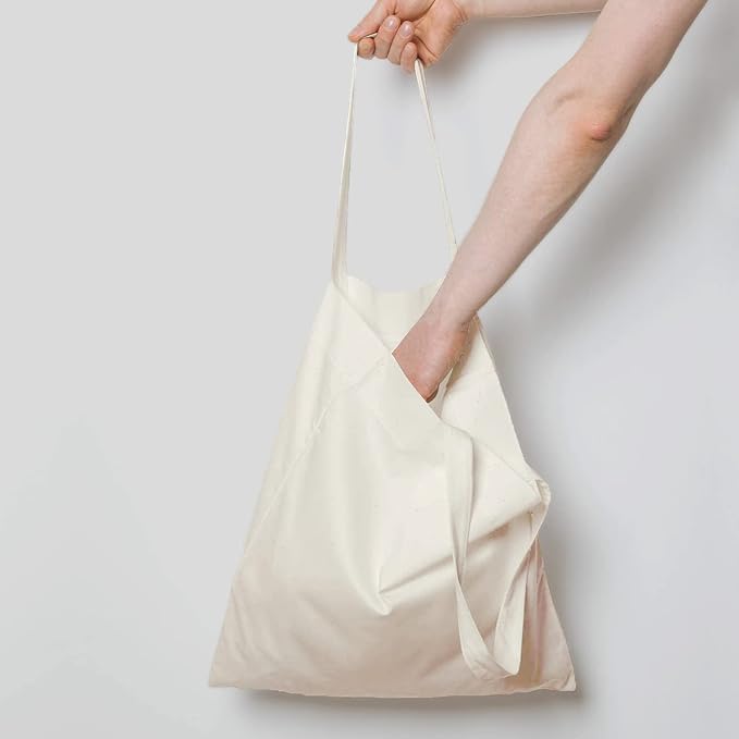 NPBAG 100 Pack 15'' X 16'' Natural Cotton Tote Bags, Lightweight Blank Bulk Cloth bags with 1pc of PTFE Teflon Sheet - Image 2