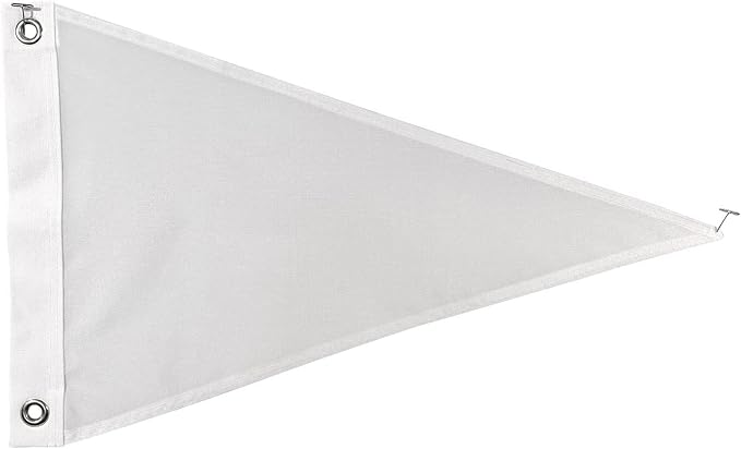 Set of 25 Blank White Nylon Pennant Flags - Size 12x18" - Proudly Made in the USA (25, 12x18" White) by GettysburgFlagWorks