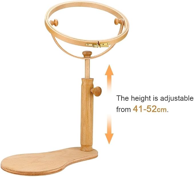 Embroidery Stand,Embroidery Hoop,Embroidery Hoop Stand,Wood Adjustable Rotated Embroidery Frame Stand for Most Sizes of Hoops, Cross Stitch Wooden Stand Hoop,Frame Set Sewing Tools(21cm) - Image 6