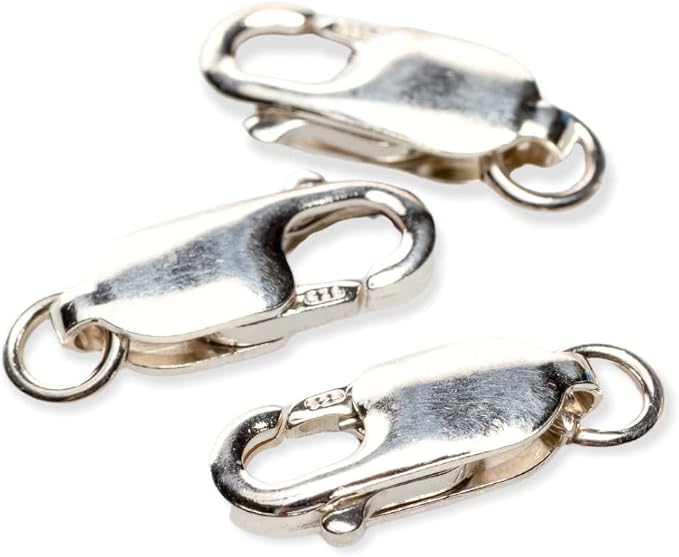 925 Sterling Silver Lobster Claw Clasp with Open Ring 14.5mm by CRAFT WIRE | 3pcs 925 Sterling Silver Lobster Claw Clasp with Open Ring, Connector for DIY Jewelry Making, Jewelry Findings, Made in Italy by CRAFTWIRE