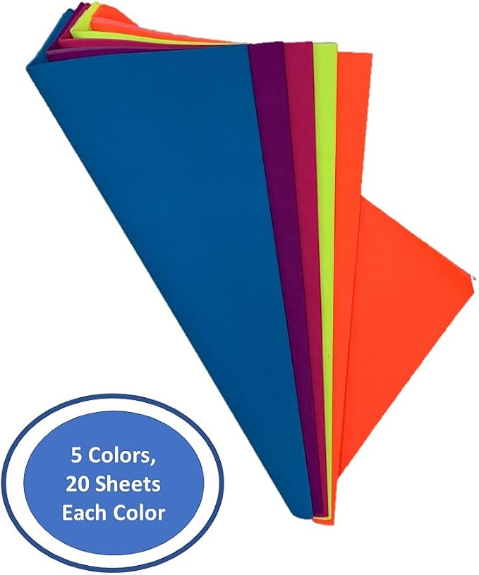 Tissue Paper for Gift Bags - Neon, 100 Sheets 14x20in Wrapping Paper | Premium Gift Wrap Tissue Paper for DIY Crafts - Birthday Party, Wedding, Holidays, Flower Decorations & Custom Art Projects - Image 3