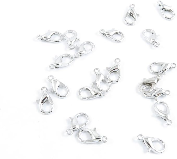 100 Pieces Antique Silver Tone Jewelry Making Supply Charms Filigrees Arts Crafts Beading Findings Crafting N7AL4J Chain Lobster Clasps by Unknown