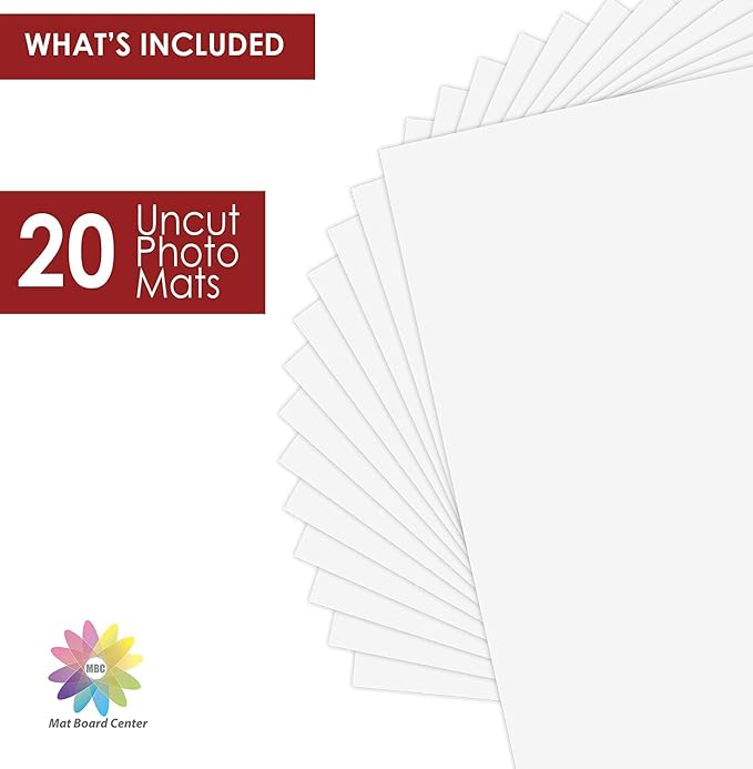 Mat Board Center 16x20 White Matte Boards, 20 Pack | Uncut, Acid-free matboards, Ideal for Frames, Prints, Photos, Crafts - Image 4