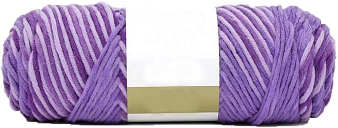 Purple Soft Cotton Crochet Yarn - 1kg/2.2lb Rainbow Gradient DIY Knitting Yarn - Warm & Super Soft for Sweater, Bag, Hat, Scarf by Unknown