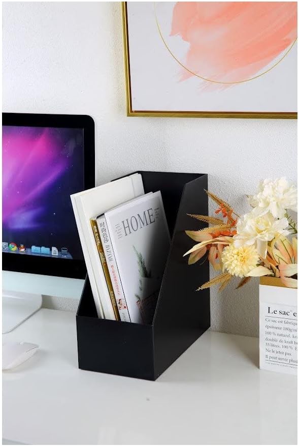 YBM HOME Vertical File Bins Organizer Open Front Design for Easy Access to Files, Documents, and Magazines, Ideal for Home Office, Work Desktops, or School, Large, 1271-6 - Image 3