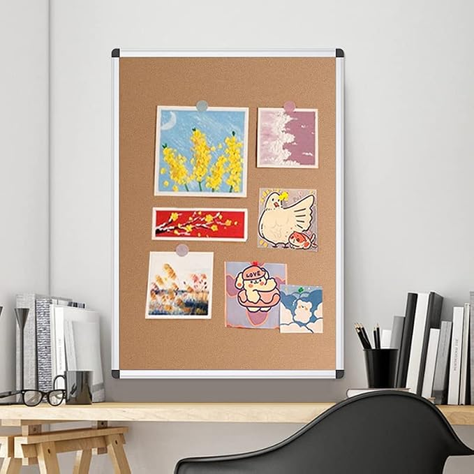 VIZ-PRO Cork Notice Board, 36 X 24 Inches, Silver Aluminium Frame - Image 7
