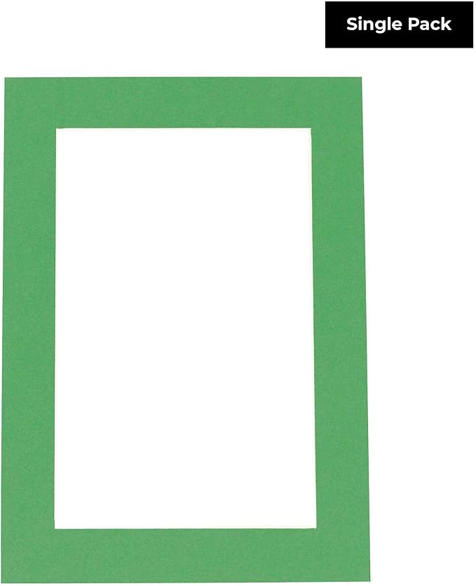 8x12 Mat for 11x14 Frame - Precut Mat Board Acid-Free Show Kit with Backing Board, and Clear Bags Bright Green 8x12 Photo Matte Made to Fit a 11x14 Picture Frame Matboard for Framing, Pack of 1 Mat - Image 2