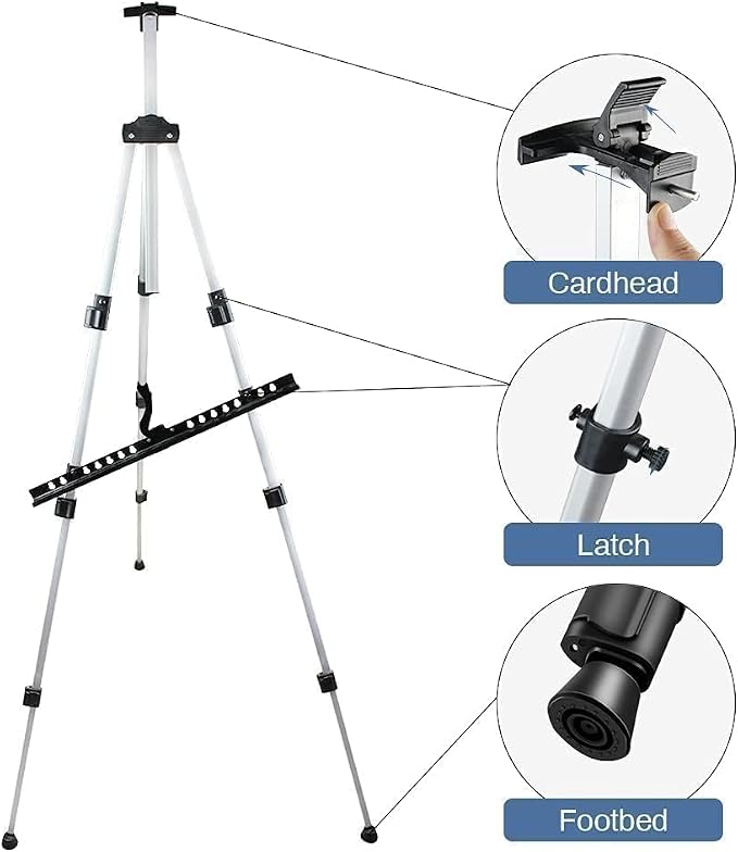 RRFTOK Easel Stand for Painting and Sign, Adjustable 17-66 Inch | Portable aluminum tripod art easel for display stand, poster stand, canvas holder, adults, floor use and carry bag - Image 7