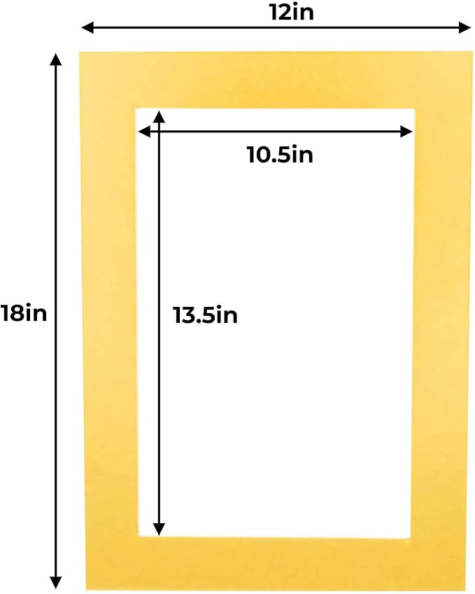 11x14 Mat for 12x18 Frame - Precut Mat Board Acid-Free Metallic Gold 11x14 Photo Matte For a 12x18 Picture Frame, Premium Matboard for Family Photos, Show Kits, Art, Picture Framing, Pack of 10 Mats - Image 4