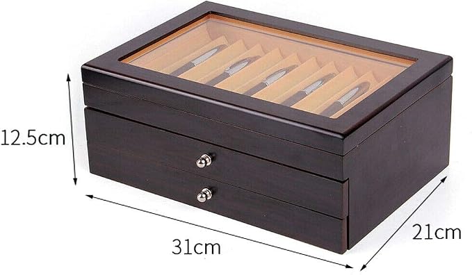 Ethedeal 3 Layer 34 Slots Display Box Wood Pen Display Case Fountain Pen Storage Box Gifts,Pen Display Case Storage, Fountain Pen Collector Organizer Box(34-Black) - Image 7