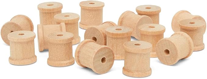 Wooden Spools 1/2 x 1/2 inch Pack of 500 Unfinished Mini Birch Wood Spools, Splinter-Free, for Crafts and Wood Jewelry by Woodpeckers by Woodpeckers