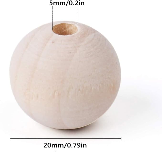 300Pcs Natural Wooden Beads DIY Unfinished Wood Ball Handmade Round Necklace for Making Jewelry Bracelet Crafts Decorations - Image 2