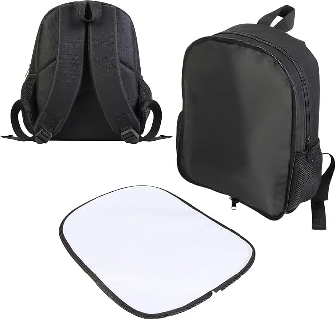 4PCS Kids White Blank Backpack for Heat Transfer Printing, Custom Personalized Sublimation Backpack 12 Inch Toddler Bookbag for Daycare, Preschool & Kindergarten Boy Girl(Black) - Image 3
